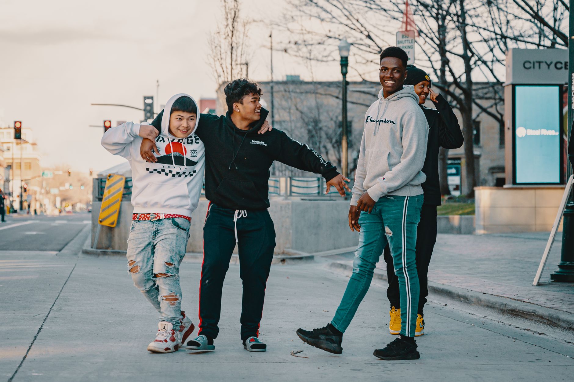 Young people together in the community