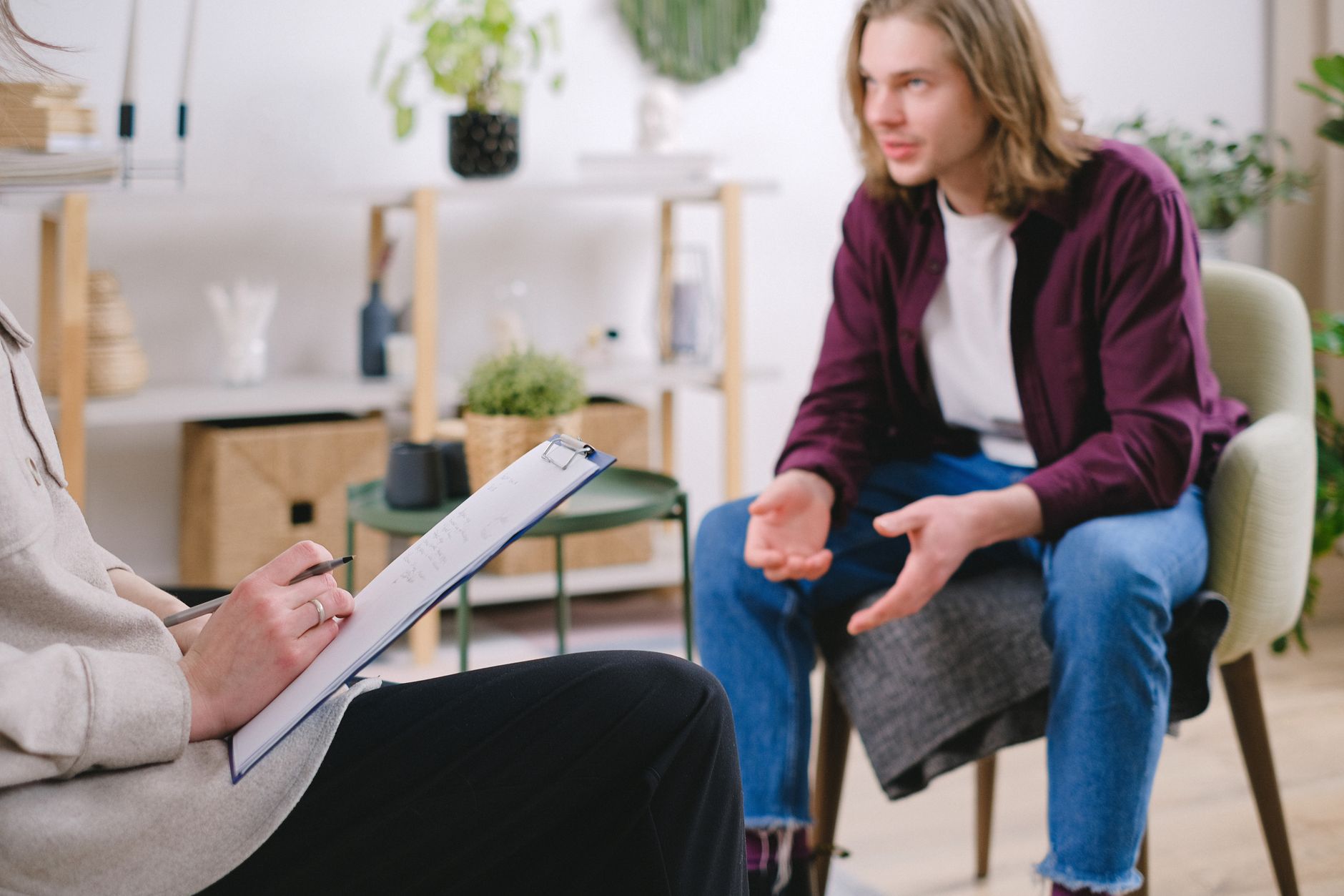 A mentor talking with a young person